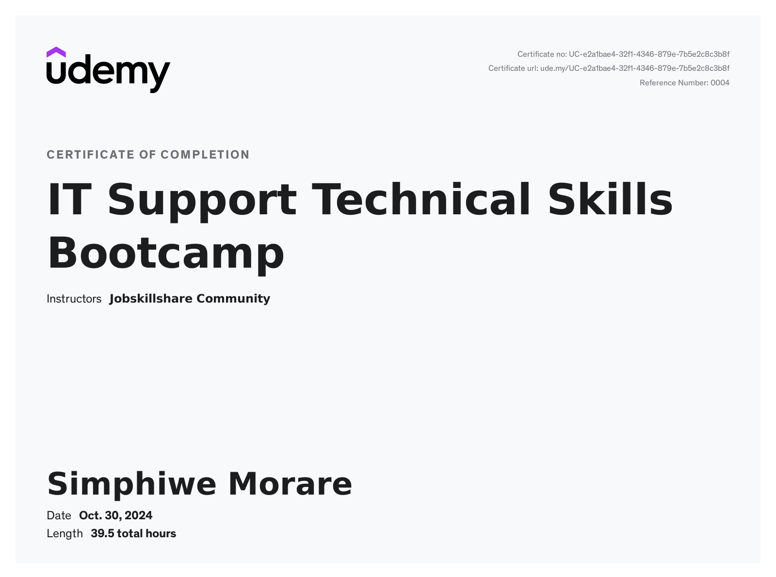IT Support Technical Skills Bootcamp