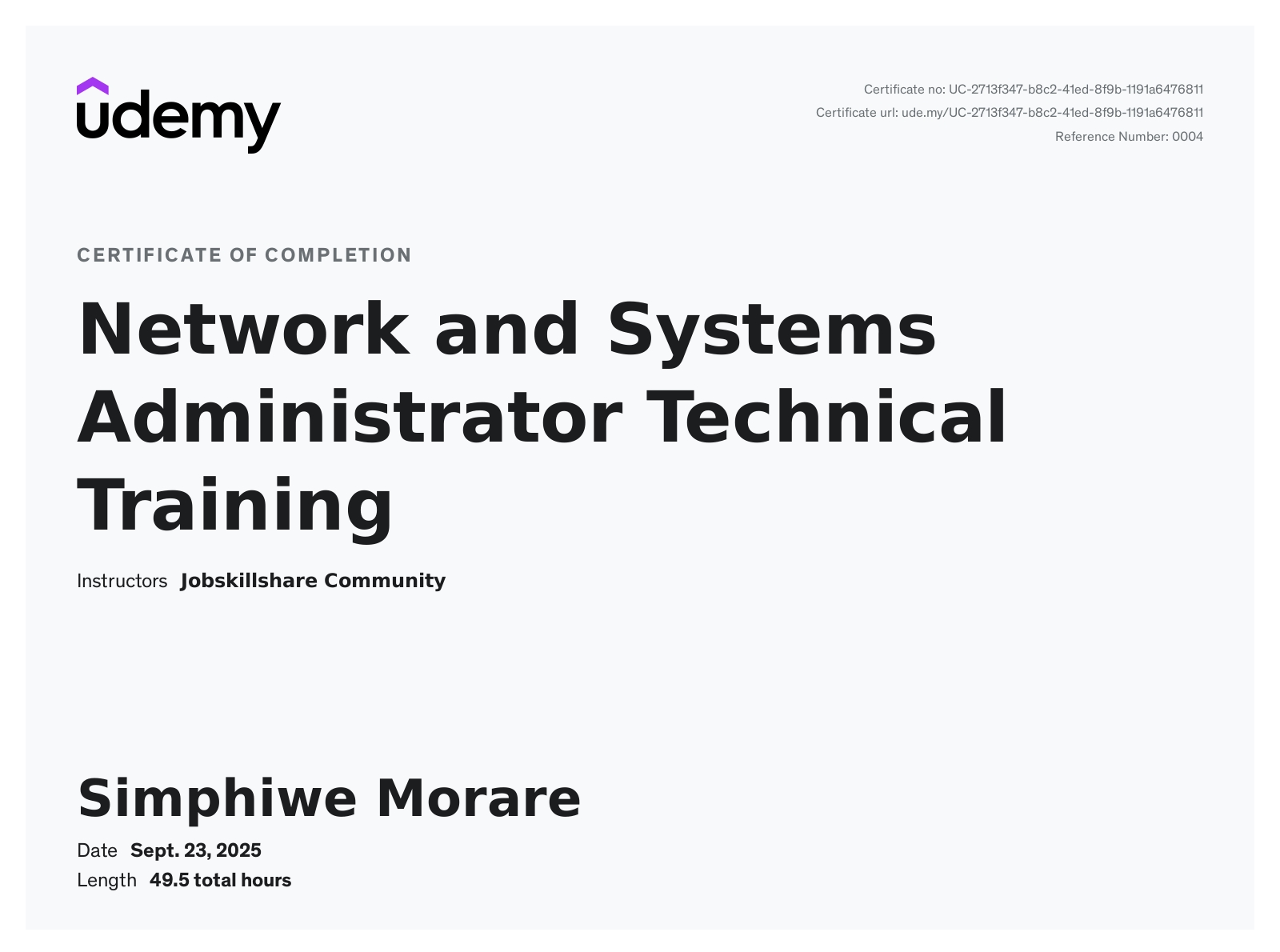 Network and Systems Administrator Technical Training
